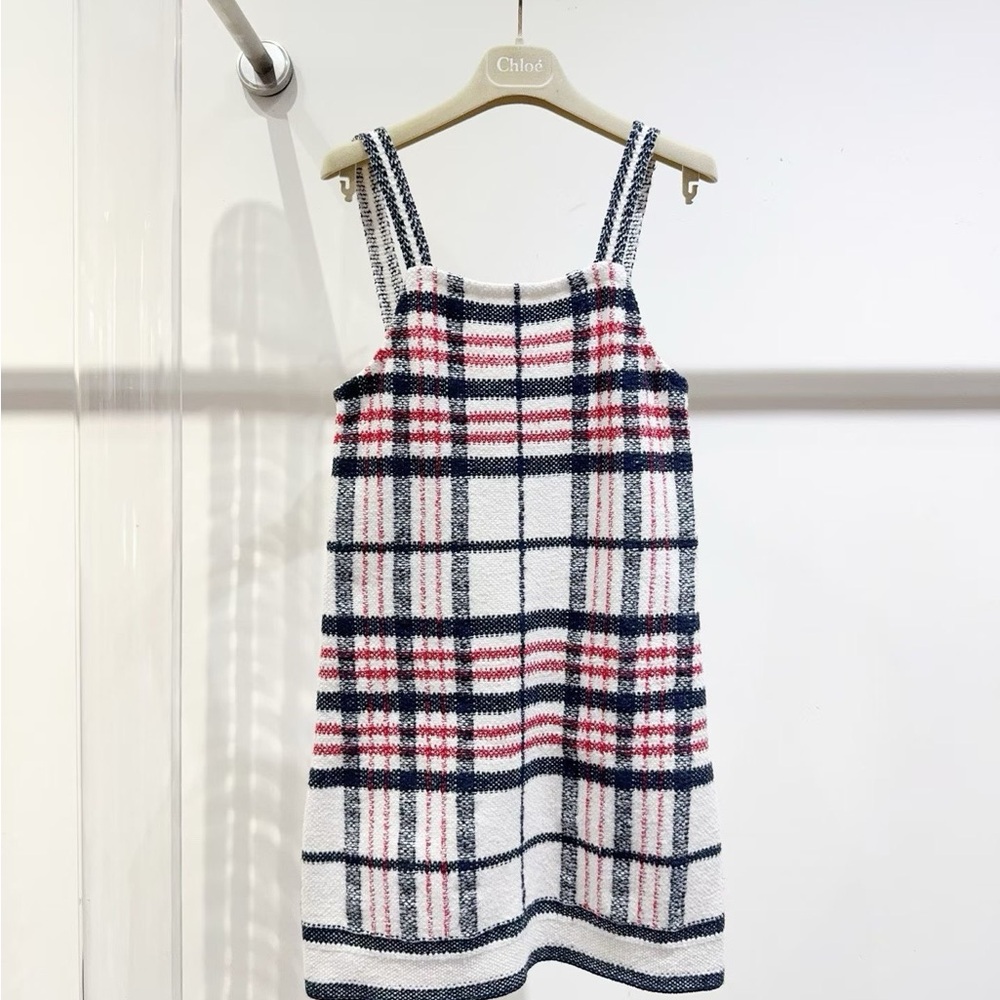 🚩steal Authentic Dior Plaid Dress - Navy, Red, White